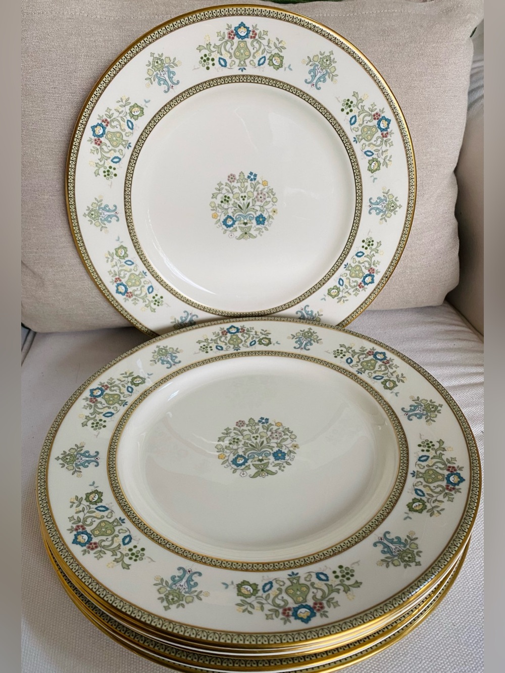 Vintage Minton England Fine Bone China Henley 10.5” Dinner Plates - Set of 6